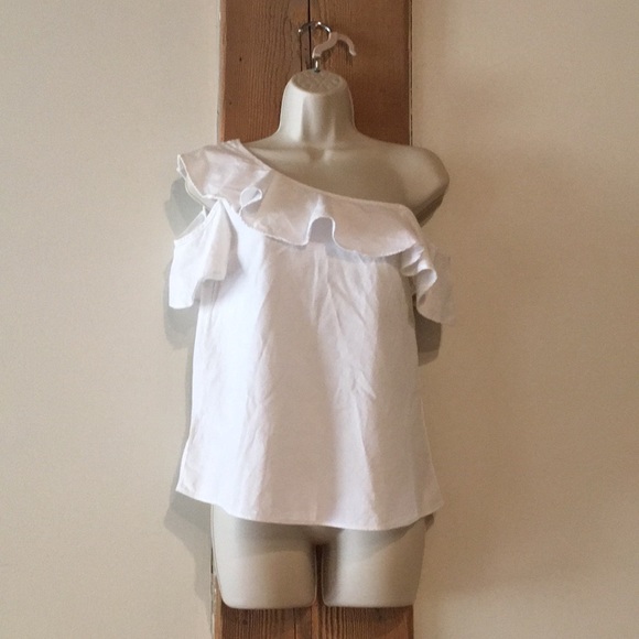Madewell One Shoulder Ruffle Top - Picture 2 of 4